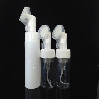 Clear 100ml 120ml 150ml Silicone brush foam pump plastic lotion bottle