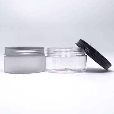 premium quality pet plastic 100 ml cosmetic jar manufacturer with sliver and black aluminum cap